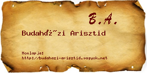 Budaházi Arisztid névjegykártya